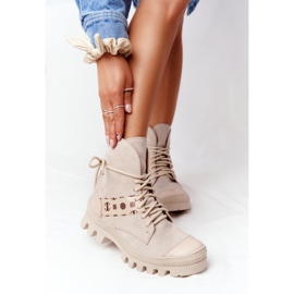 Lewski Shoes Cizme din piele de căprioară Lucrări Lewski Pantofi 2942-0 Light Beż bej 2