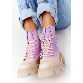 Lewski Shoes Pantofi din piele de căprioară Workery Lewski 3007-0 Violet bej 1 Lewski Shoes Pantofi din piele de căprioară Workery Lewski 3007-0 Violet bej 1