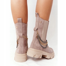 Lewski Shoes Pantofi Chelsea din piele de căprioară Lucrări Lewski 2998-0 Bej 2