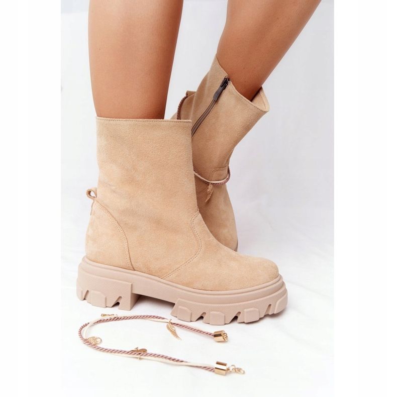 Lewski Shoes Cizme din piele de căprioară Lucrări Lewski Pantofi 3006-0 Nisip bej multicolor 1