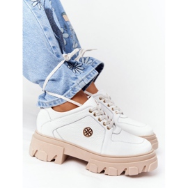 Lewski Shoes Pantofi din piele Oxfords Lewski 3011-0 Alb 2