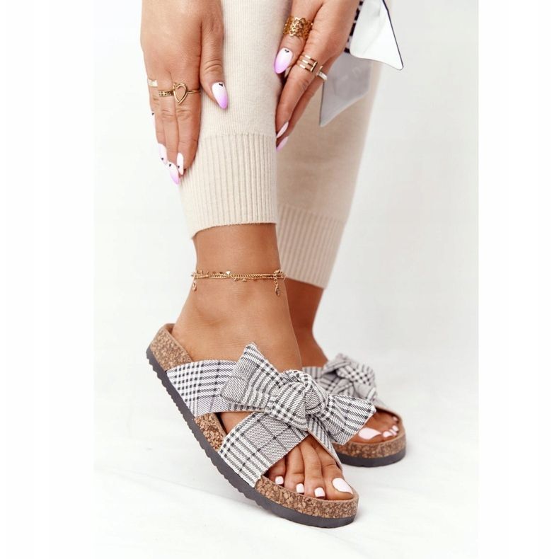 Papuci pe talpa de plută Vinceza 20-30105 Grey Check gri 1