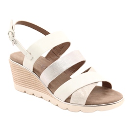 Sandale din piele pentru femei Caprice argintiu 9-28708-26 1