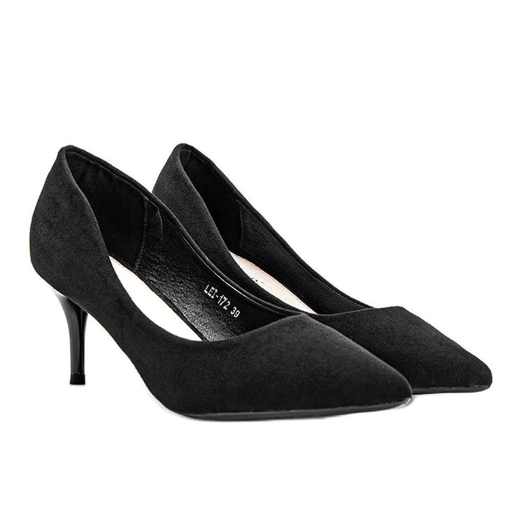 Pompă neagră pe toc stiletto din Anissa cu piele ecologică negru 1