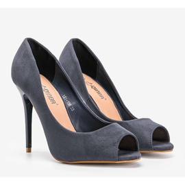 Pompele pe un toc stiletto Janessa albastru 1