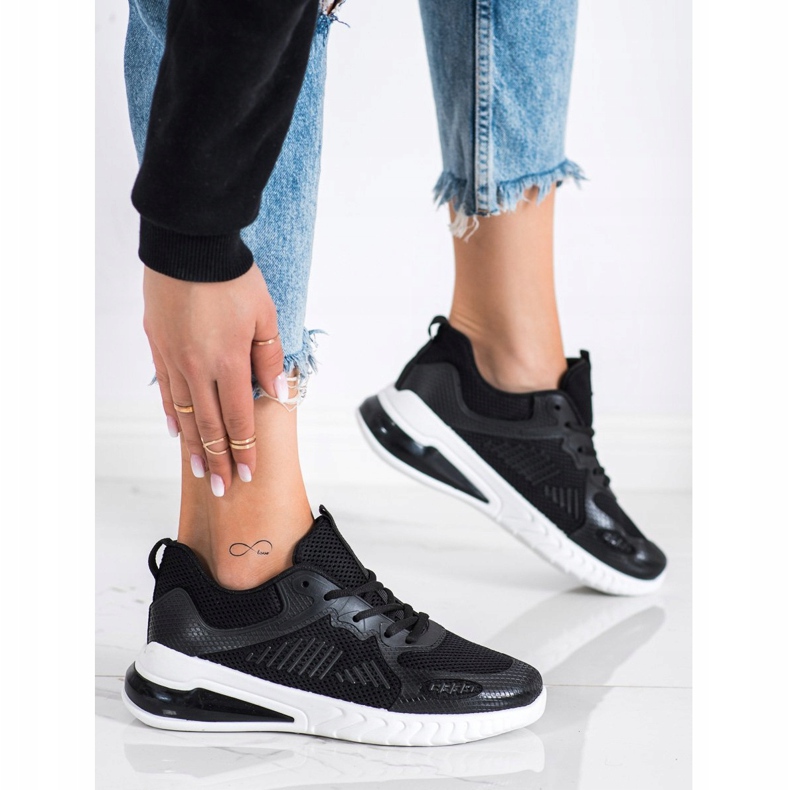 SHELOVET Pantofi sportivi ajurati negru 2