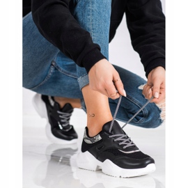 SHELOVET Adidași cu imprimeu șarpe negru 2