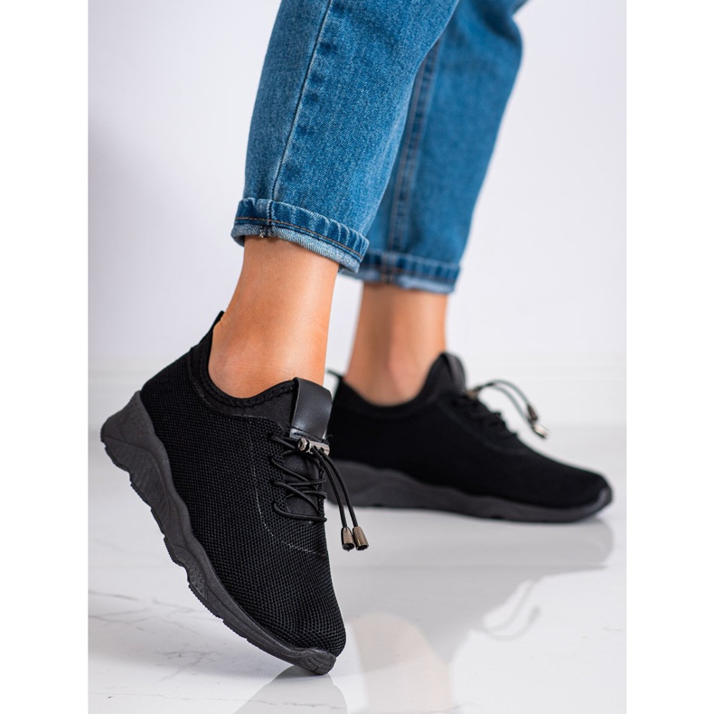 SUPER COOL Adidași din material textil negru 1