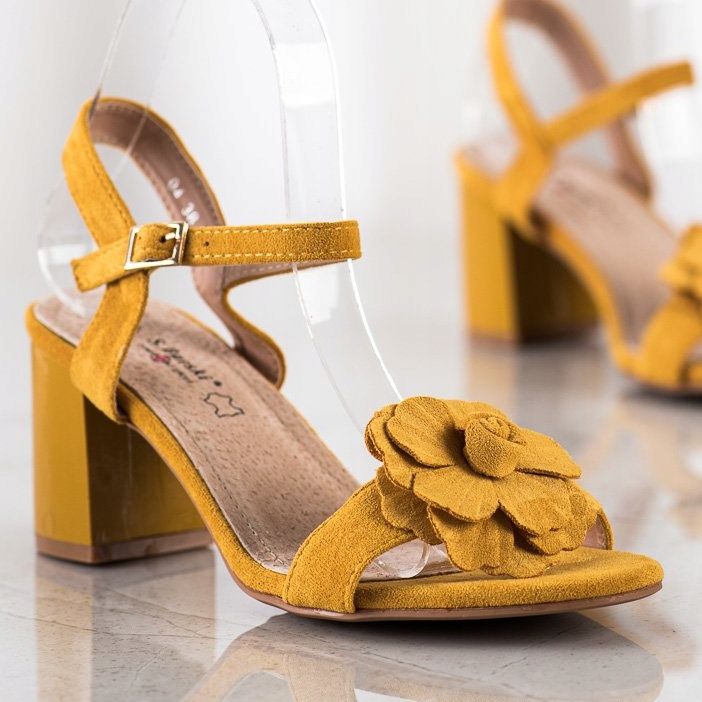 S. BARSKI Sandale Cu Floare S.BARSKI. galben 1