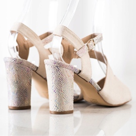 S. BARSKI Sandale cu toc decorativ S.BARSKI bej 1