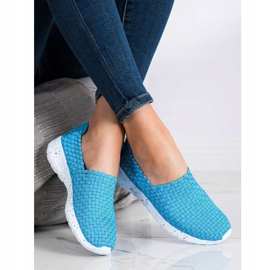 Sabatina Slipons împletite albastre albastru 1