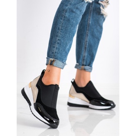 Goodin Adidași din piele negru de aur 2