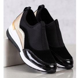 Goodin Adidași din piele negru de aur 1