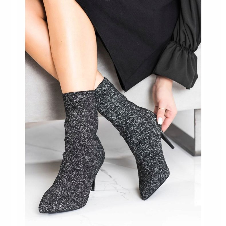 Sabatina Cizme de primăvară pe toc înalt negru 1