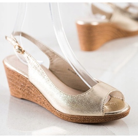 Goodin Sandale cu toc casual de aur 1