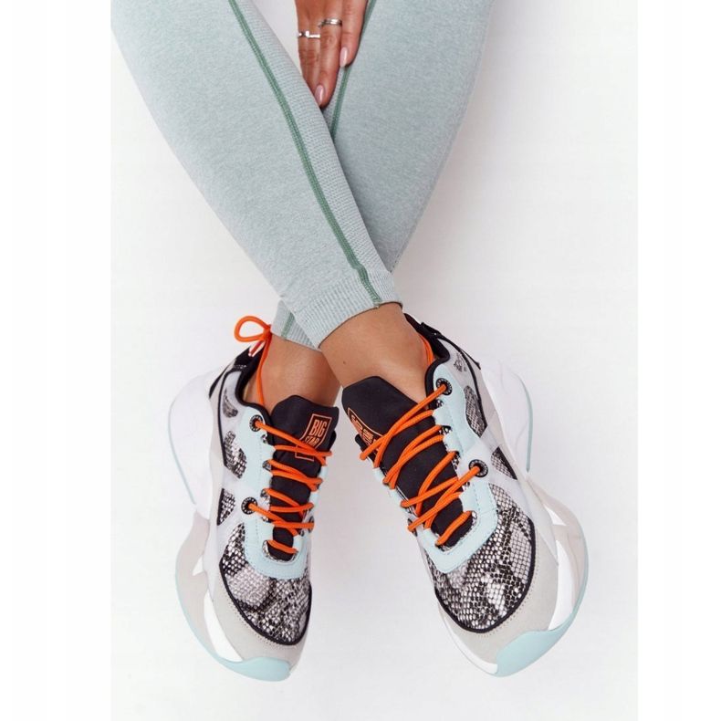 Încălțăminte sport pentru femei Foam de memorie Big Star HH274324 Gri-Verde portocale 2