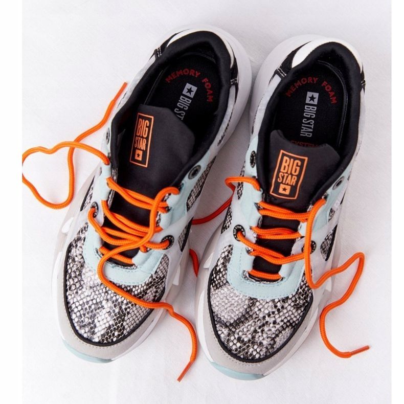 Încălțăminte sport pentru femei Foam de memorie Big Star HH274324 Gri-Verde portocale 1
