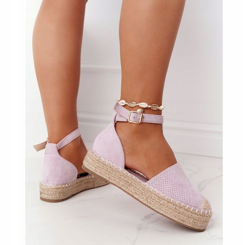 MSMG Espadrile pe platforma de paie Violet Bali 1
