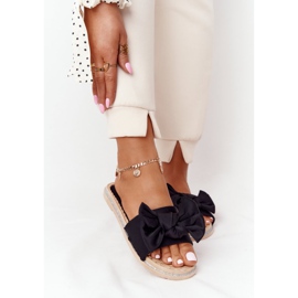 MSMG Papuci de cauciuc Andrea negri cu fundă bej negru 1