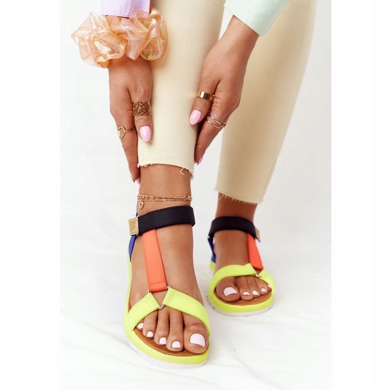 MSMG Sandale de damă pe o talpă de cauciuc Stranger multicolor 2