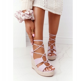 MSMG Sandale cu toc legat Violet Mallorca 2 MSMG Sandale cu toc legat Violet Mallorca 2