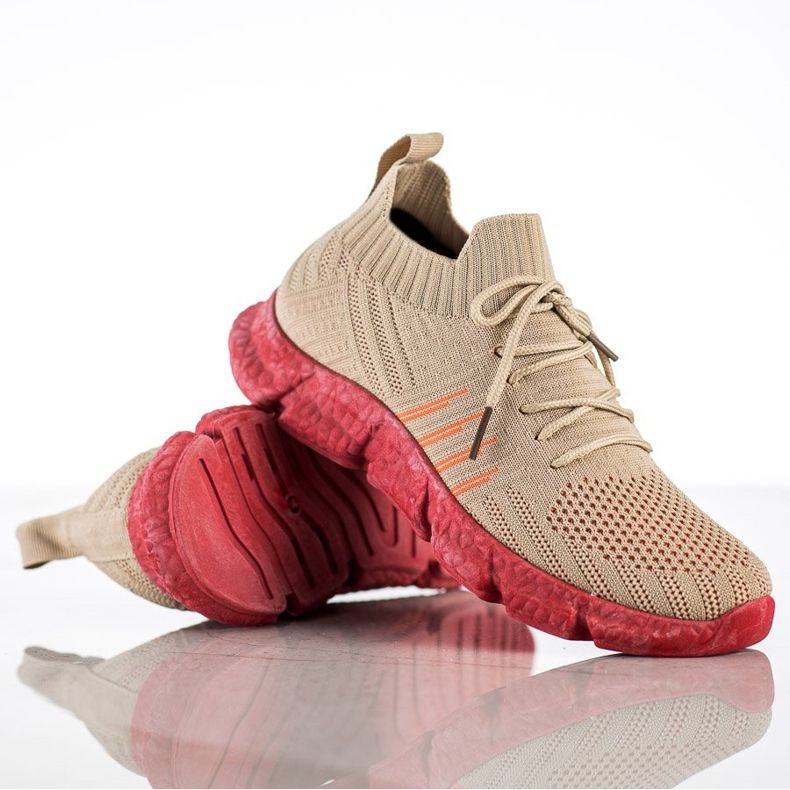 SHELOVET Adidași ajurati pe platformă bej 1