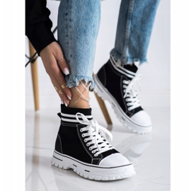 SHELOVET Adidași adezivi la modă negru 1