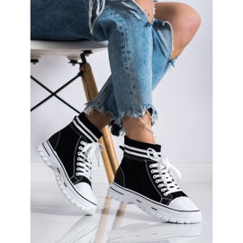 SHELOVET Adidași adezivi la modă negru 2