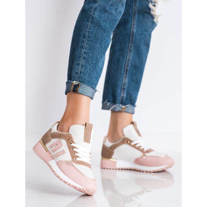 SHELOVET Pantofi sport cu plasă roz 1