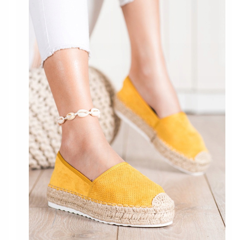 Seastar Espadrile deschise cu piele de căprioară galben 2 Seastar Espadrile deschise cu piele de căprioară galben 2