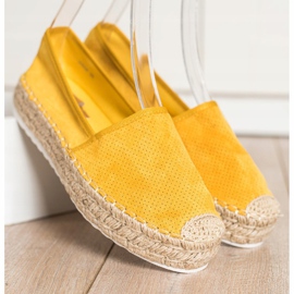 Seastar Espadrile deschise cu piele de căprioară galben 1 Seastar Espadrile deschise cu piele de căprioară galben 1