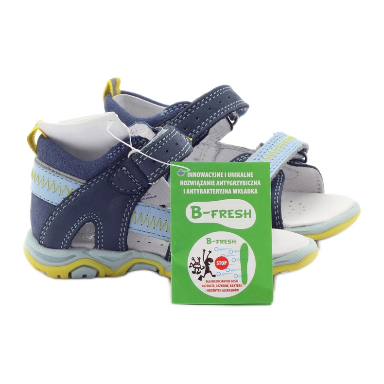 Sandale Bartek 81824 albastre pentru baieti cu Velcro albastru 5
