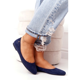 Balerini din piele întoarsă Sergio Leone BL622 Albastru marin 2