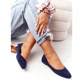 Balerini din piele întoarsă Sergio Leone BL622 Albastru marin 3