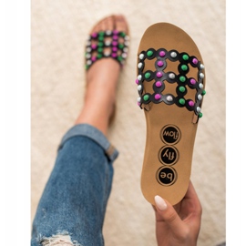 SHELOVET Papuci Casual pentru femei negru multicolor 2