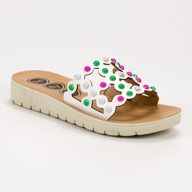 SHELOVET Papuci Casual pentru femei alb multicolor 1