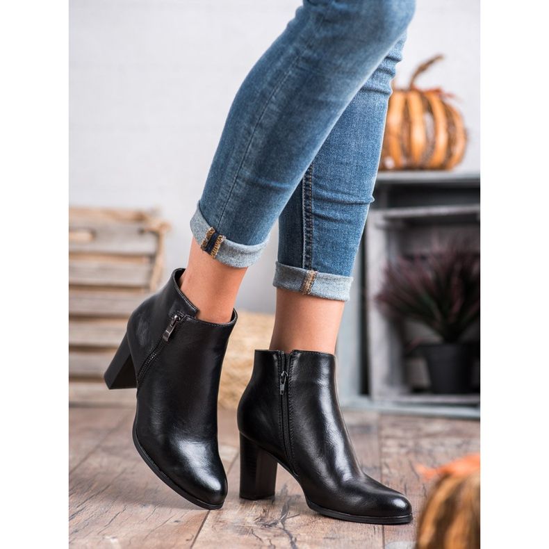 W. Potocki Cizme negre pe tocuri înalte negru 1