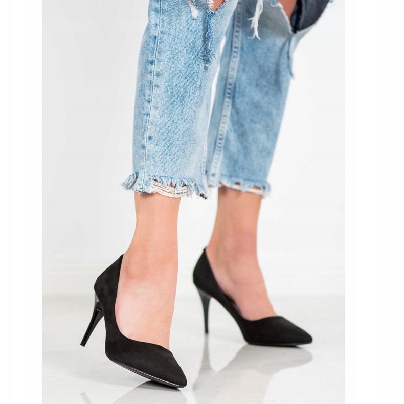 Kylie Tocuri clasice din piele de căprioară negru 2