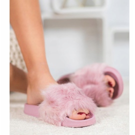 SHELOVET Papuci din cauciuc cu blană violet 1