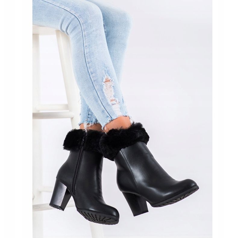 Goodin Cizme pe o stâlp cu blană negru 1