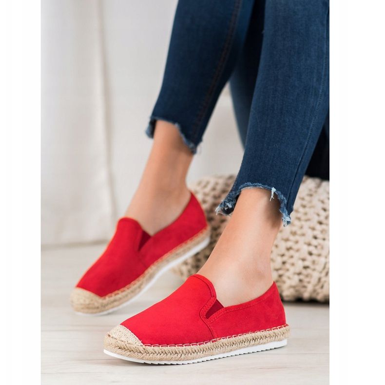 Goodin Espadrile din piele de căprioară roșu 1 Goodin Espadrile din piele de căprioară roșu 1