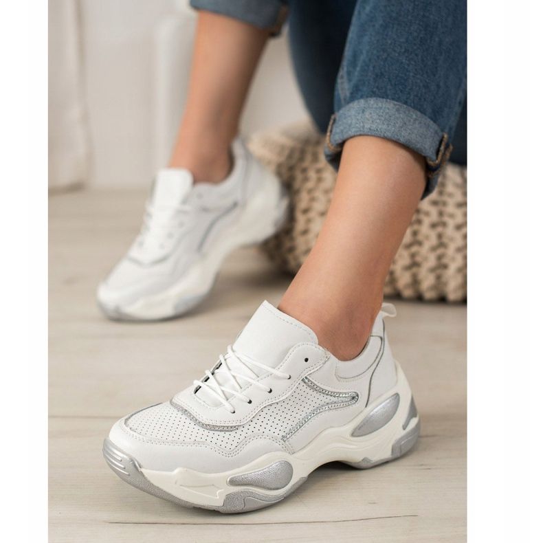 Goodin Adidași din piele alb multicolor 1