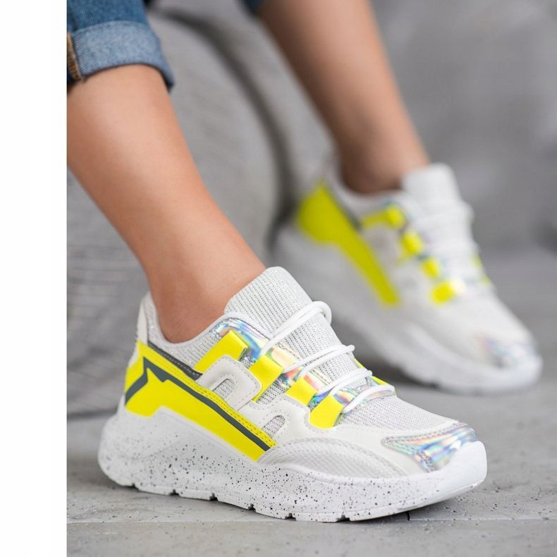 Seastar Adidași cu sclipici alb multicolor 2