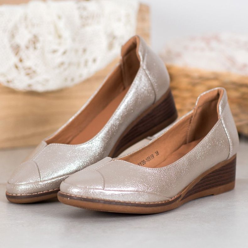 Vinceza Pompă casual cu pană de aur 1