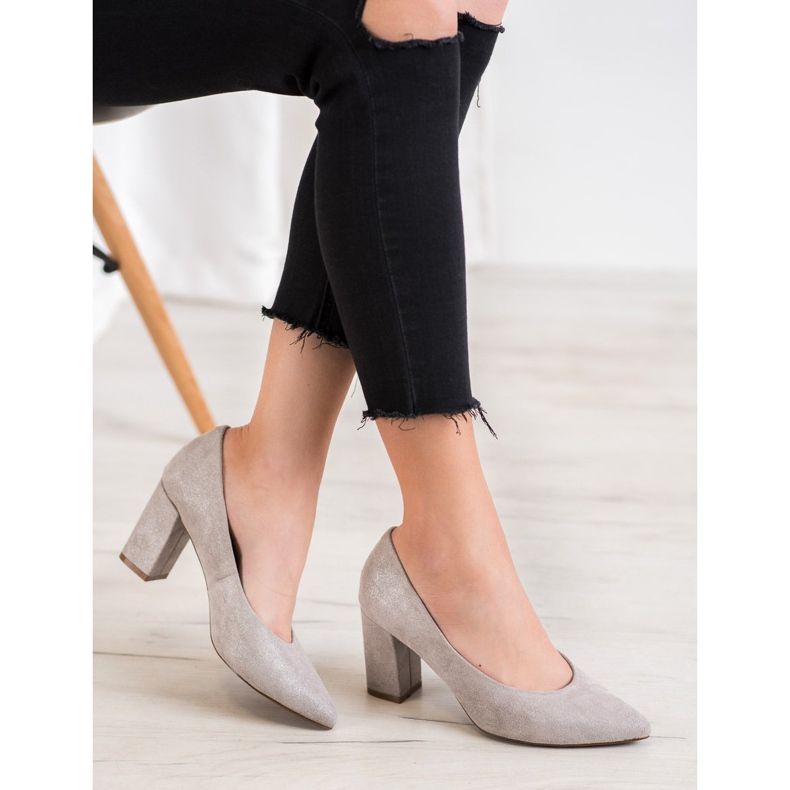 W. Potocki Pompe cu sclipici gri 2