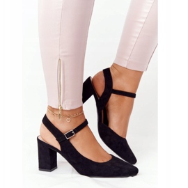 Pompe din piele de căprioară pe o bară Sergio Leone PB446 Negru 1