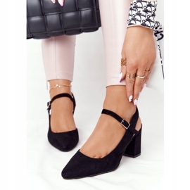 Pompe din piele de căprioară pe o bară Sergio Leone PB446 Negru 2