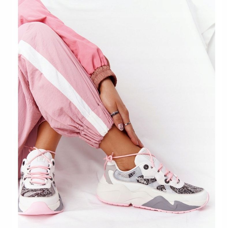 Încălțăminte sport pentru femei Foam de memorie Big Star HH274326 Alb roz multicolor 2