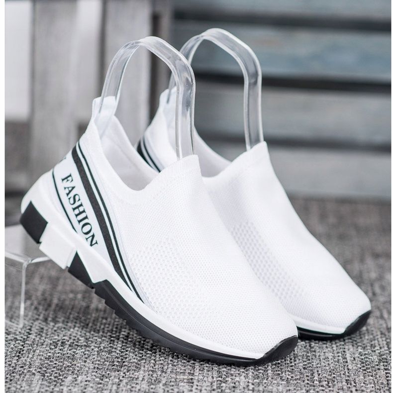 SHELOVET Moda ajurată Slipony alb 1