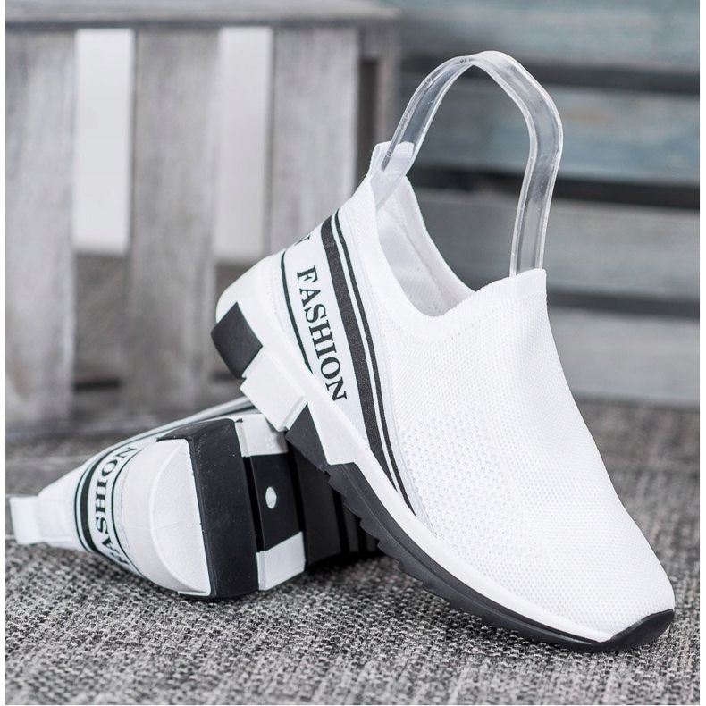 SHELOVET Moda ajurată Slipony alb 2